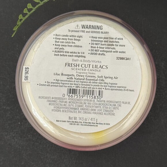 BBW Fresh Cut Lilacs Bath & Body Works 3 Wick Candle - Picture 10 of 10